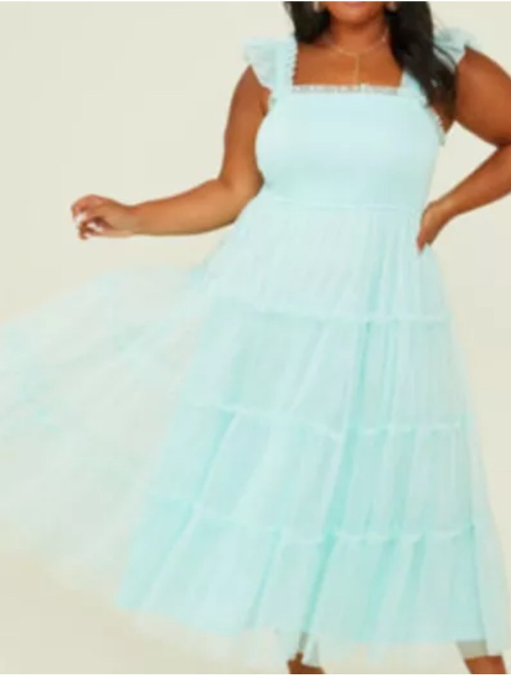 Arula | Smocked Maxi sundress w/layered ruffles and tulle Womens size C 22/24 3X - Picture 8 of 8